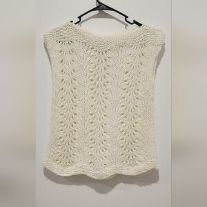 Cream Knit Sleeveless - Top See Measurements